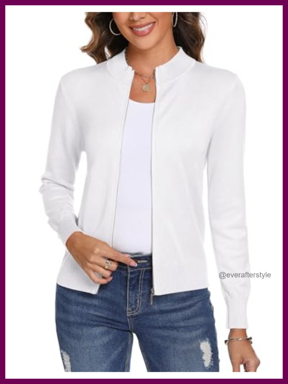 Totatuit Womens Cotton Blend Knit Zip Up Cardigan Sweater Lightweight Casual